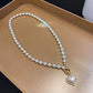 Vintage French Pearl Love Necklace