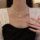 Vintage French Pearl Love Necklace